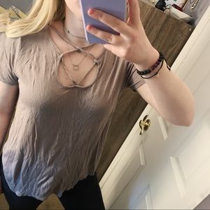 CHARLOTTE RUSSE crisscross shirt